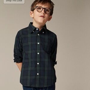 Plaid Kids Shirt - Green and Blue